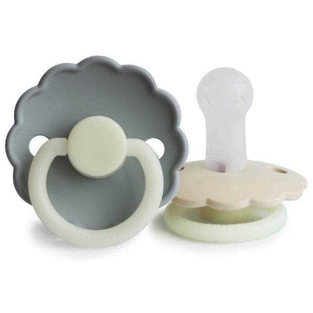 Frigg Speen Maat 2 Daisy Night Cream/Fr.Gray Silicone 2 - Pack - Frigg - Babywinkel - 5715239011615
