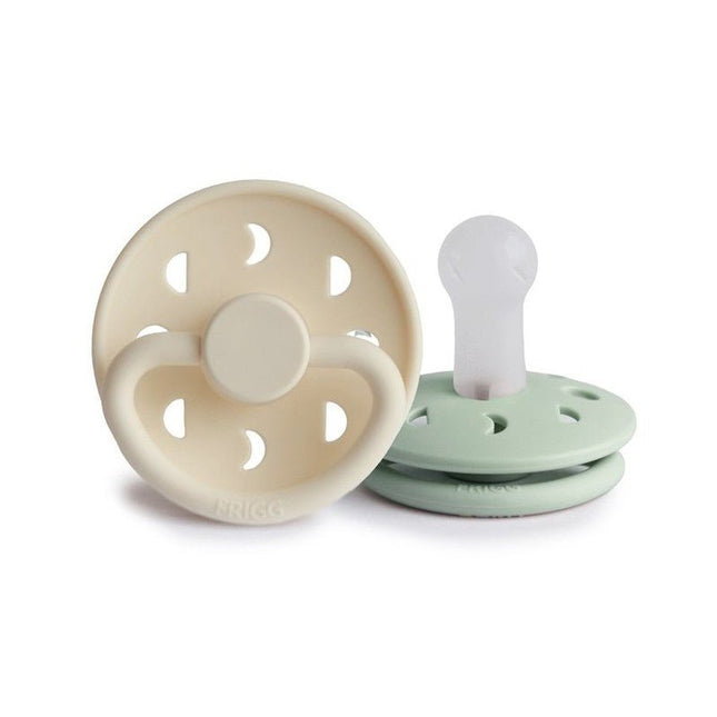 Frigg Speen Maat 2 Moon Cream/Sage Silicone 2 - Pack - Frigg - Babywinkel - 5715239012001