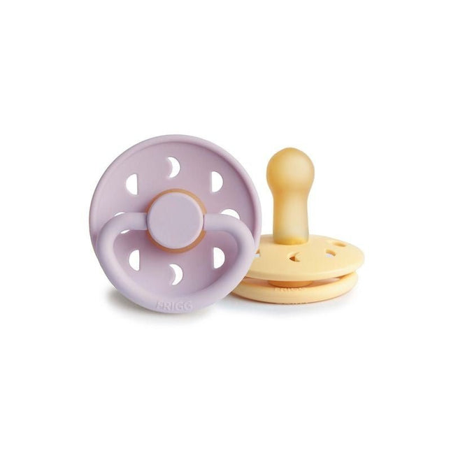 Frigg Speen Maat 2 Moon Pale Daffodil/Soft Lilac Latex 2 - Pack - Frigg - Babywinkel - 5715239624983