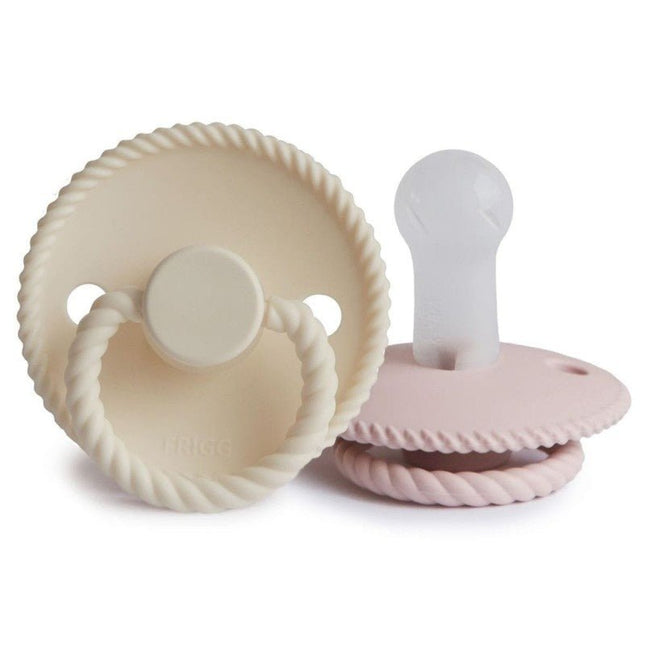 Frigg Speen Maat 2 Rope Blush/Cream Silicone 2 - Pack - Frigg - Babywinkel - 5715239011752