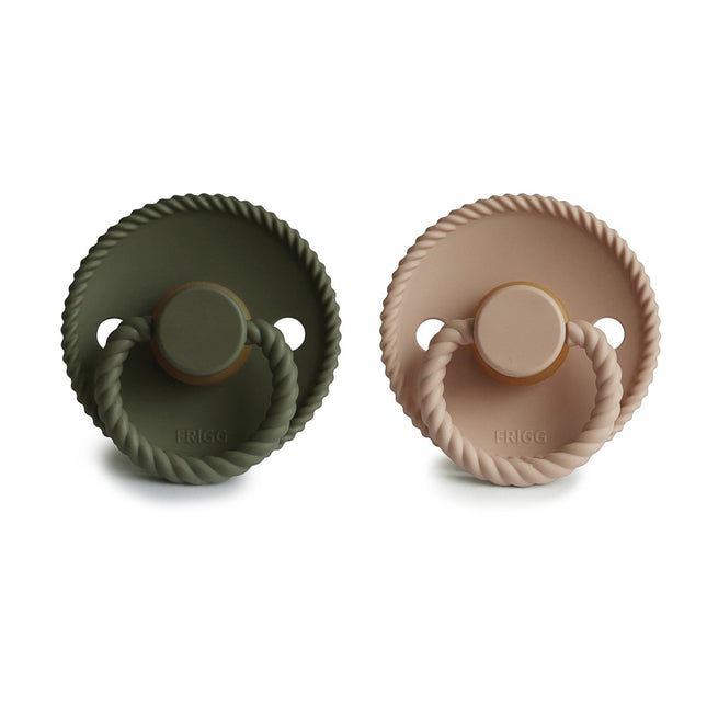 Frigg Speen Maat 2 Rope Croissant/Olive Latex 2 - Pack - Frigg - Babywinkel - 5715239524979