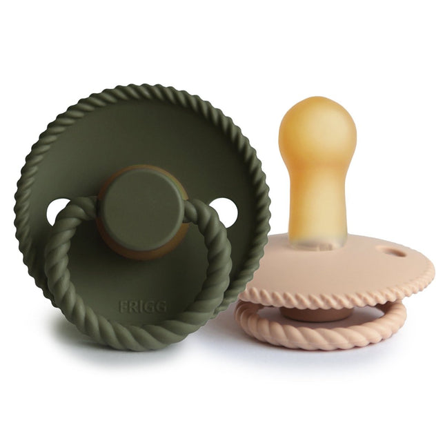 Frigg Speen Maat 2 Rope Croissant/Olive Latex 2 - Pack - Frigg - Babywinkel - 5715239524979