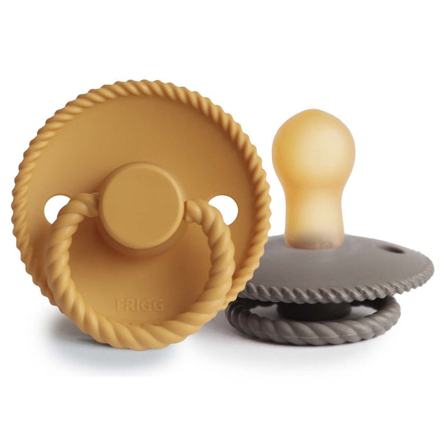 Frigg Speen Maat 2 Rope H.Gold/Portobello Latex 2 - Pack - Frigg - Babywinkel - 5715239524948