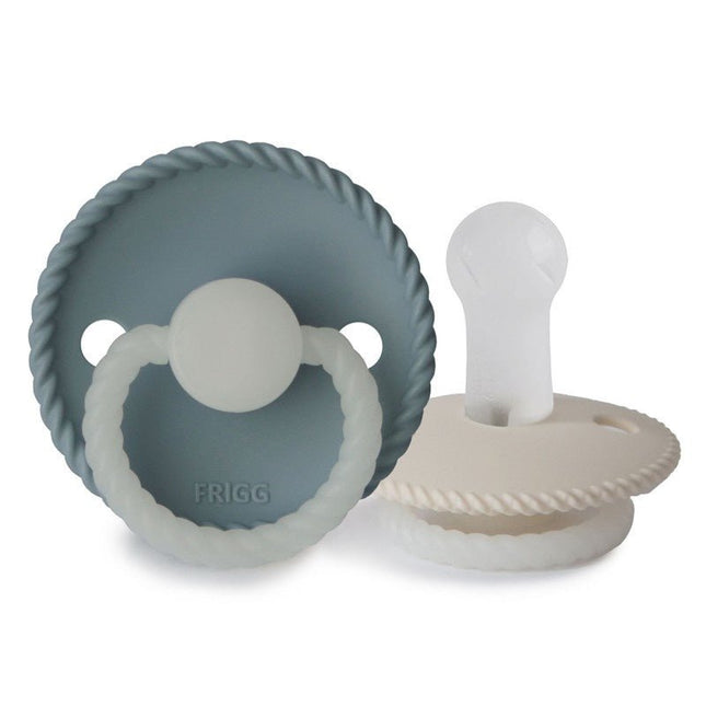 Frigg Speen Maat 2 Rope Night Stone Blue/Cream Silicone 2 - Pack - Frigg - Babywinkel - 5715239019888