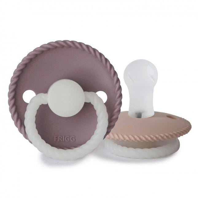 Frigg Speen Maat 2 Rope Night Tw.Mauve/Blush Silicone 2 - Pack - Frigg - Babywinkel - 5715239019727
