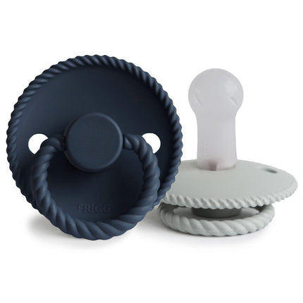 Frigg Speen Maat 2 Rope Sil. Gray/Dark Navy Silicone 2 - Pack - Frigg - Babywinkel - 5715239021973