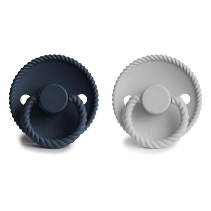 Frigg Speen Maat 2 Rope Sil. Gray/Dark Navy Silicone 2 - Pack - Frigg - Babywinkel - 5715239021973