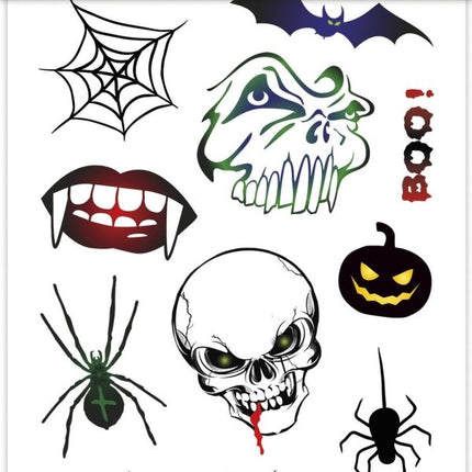 Halloween Nep Tattoos Skelet - Babywinkel - 8718819314905