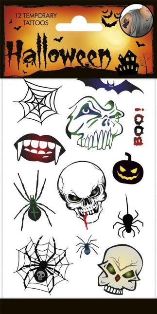 Halloween Nep Tattoos Skelet - Babywinkel - 8718819314905