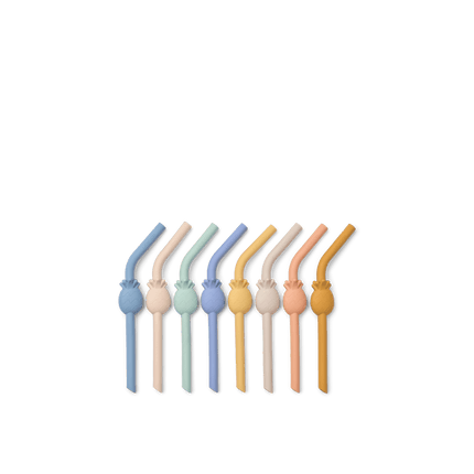 Herbruikbare Siliconen Rietjes met Ananasjes Set van 8 koop je bij Babywinkel