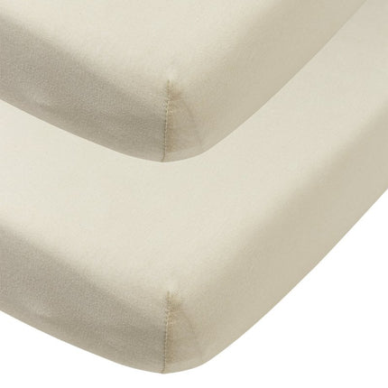 Hoeslaken co - sleeper 2 - pack jersey Uni - soft sand - 50x90cm - Babywinkel - 4054703502220