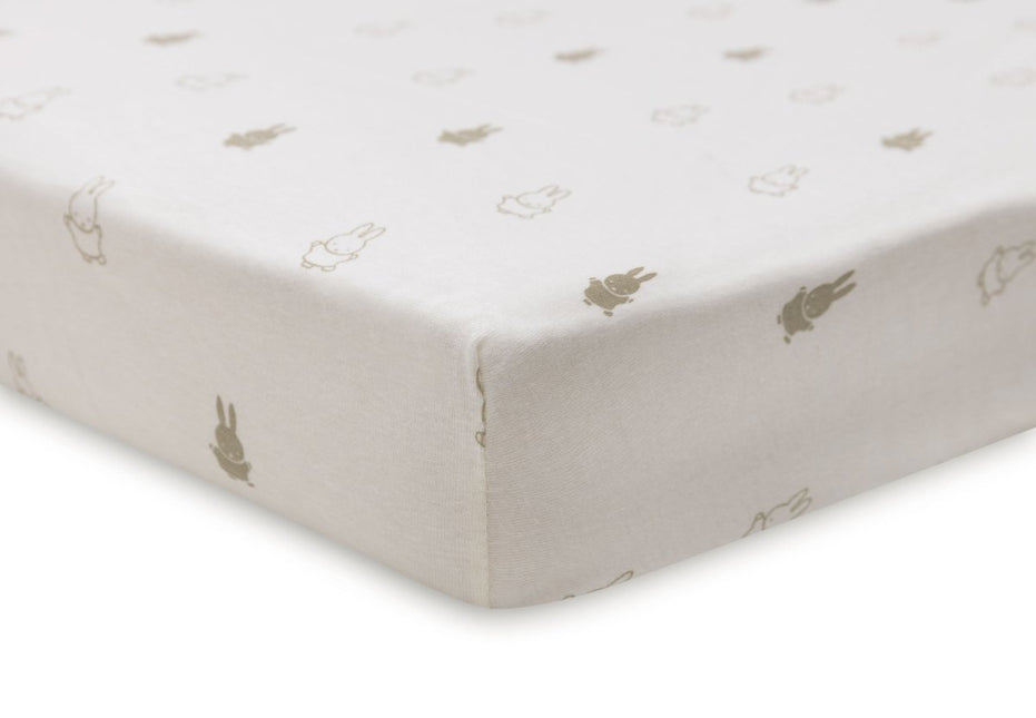 Hoeslaken Jersey 40/50x80/90cm Happy Miffy - Olive Green - Babywinkel - 8717329378889
