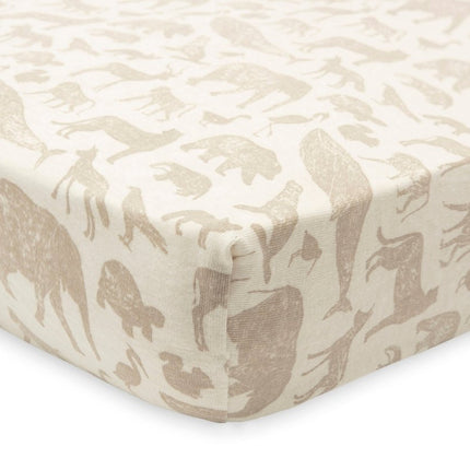 Hoeslaken Jersey 70/140x75/150cm - Animals Nougat - Babywinkel - 8717329376441