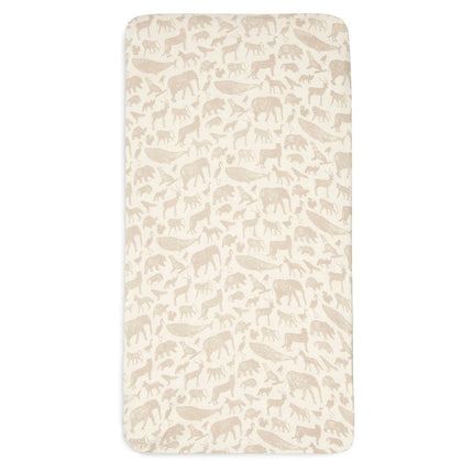 Hoeslaken Jersey 70/140x75/150cm - Animals Nougat - Babywinkel - 8717329376441