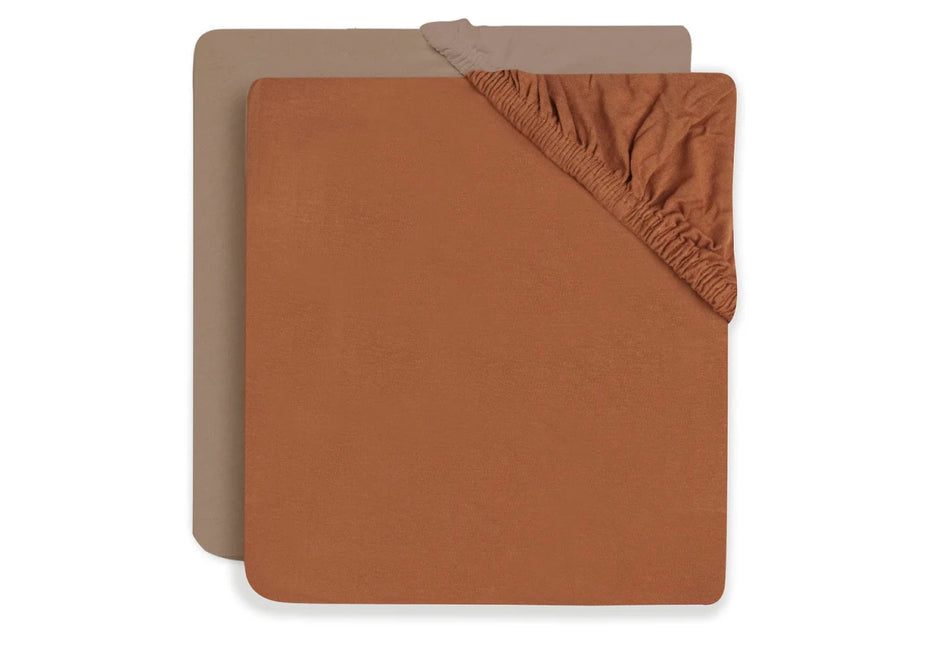 Hoeslaken Set 2 - Pack – Zachte Jersey Caramel 60x120cm koop je bij Babywinkel