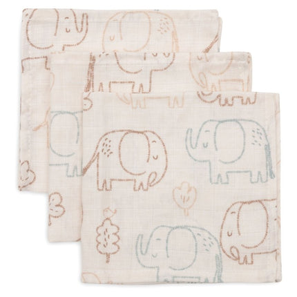 Hydrofiel Monddoekje 31x31cm - Elephant Tales - 3 Stuks - Babywinkel - 8717329400658
