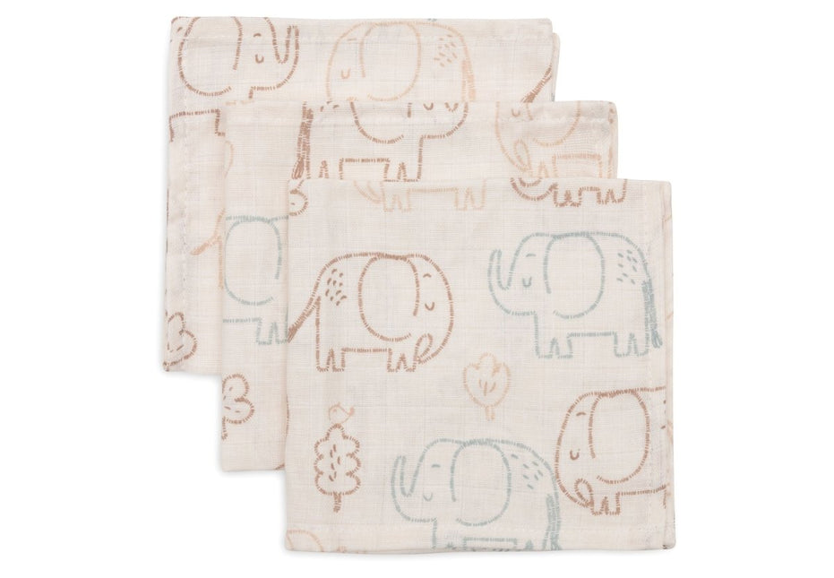 Hydrofiel Monddoekje 31x31cm - Elephant Tales - 3 Stuks - Babywinkel - 8717329400658