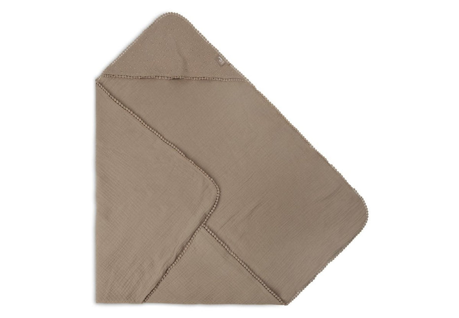 Jollein Badcape Baby Embroidery Biscuit 75x75cm - Jollein - Babywinkel - 8717329366725
