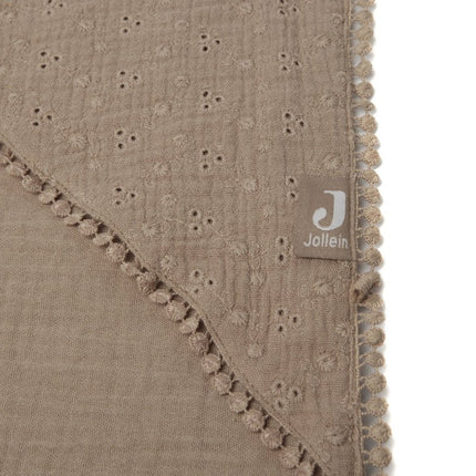 Jollein Badcape Baby Embroidery Biscuit 75x75cm - Jollein - Babywinkel - 8717329366725
