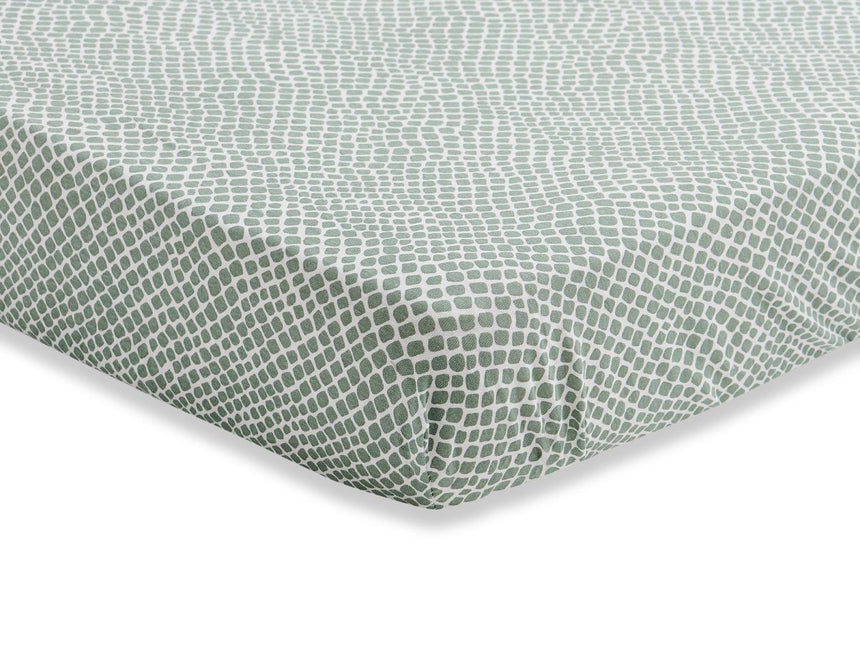 Jollein Hoeslaken Jersey Snake Ash Green 40x90cm - Jollein - Babywinkel - 8717329357969