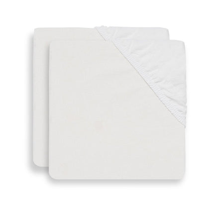 Jollein Hoeslaken Katoen Wit 60x120cm 2st - Jollein - Babywinkel - 8717329351233