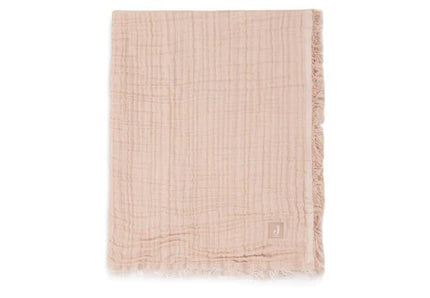 Jollein Ledikantdeken Fringe Moonstone/Ivory 120X120cm - Jollein - Babywinkel - 8717329380905