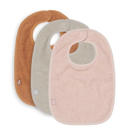 Jollein Slabbetje Badstof Pale Pink Nougat Caramel 3st - Jollein - Babywinkel - 8717329364790