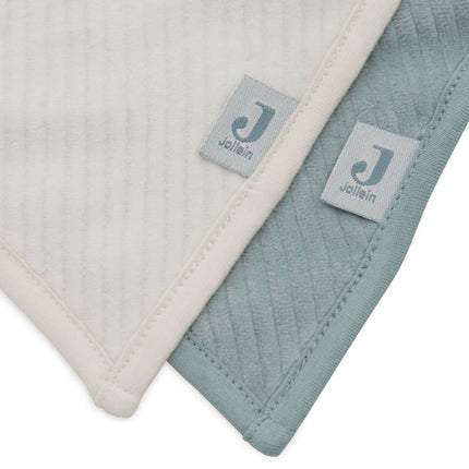 Jollein Slabbetje Bandana Velvet Sea Green/Ivory 2St - Jollein - Babywinkel - 8717329384736