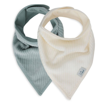 Jollein Slabbetje Bandana Velvet Sea Green/Ivory 2St - Jollein - Babywinkel - 8717329384736