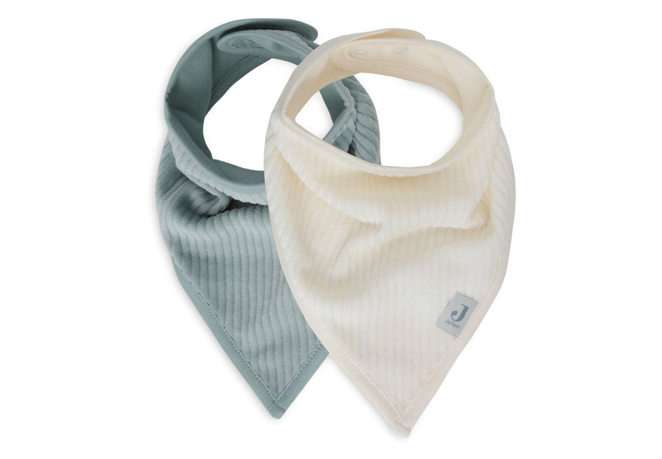 Jollein Slabbetje Bandana Velvet Sea Green/Ivory 2St koop je bij Babywinkel