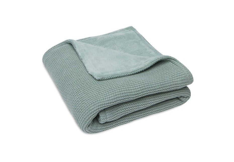 Jollein Wiegdeken Basic Knit Forest Green/Fleece 75x100cm koop je bij Babywinkel