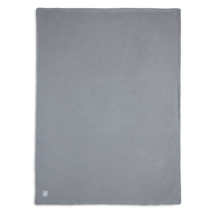 Jollein Wiegdeken Basic Knit Stone Grey/Fleece 75x100cm - Jollein - Babywinkel - 8717329366091