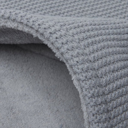 Jollein Wiegdeken Basic Knit Stone Grey/Fleece 75x100cm - Jollein - Babywinkel - 8717329366091