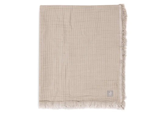 Jollein Wiegdeken Fringe Olive Green/ Ivory 75X100cm koop je bij Babywinkel