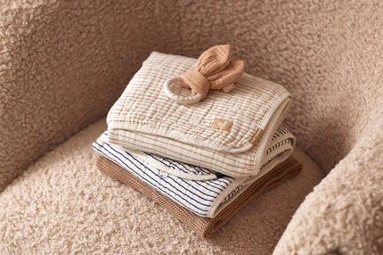 Jollein Wiegdeken Miffy Stripe Biscuit 75X100cm - Jollein - Babywinkel - 8717329381094