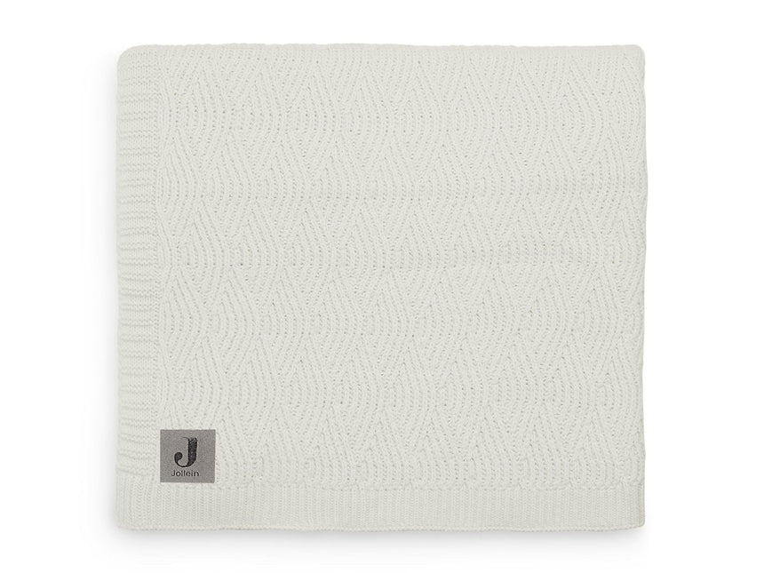 Jollein Wiegdeken River Knit Cream White 75x100cm - Jollein - Babywinkel - 8717329352155