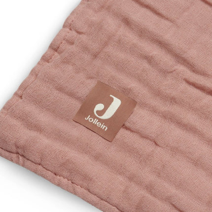 Jollein Wiegdeken Wrinkled Cotton Rosewood 120x120cm - Jollein - Babywinkel - 8717329364202