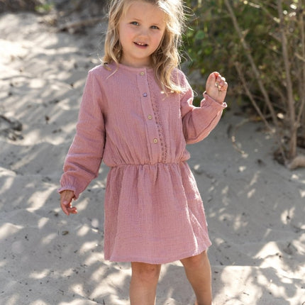 Jurkje lange mouw Pink Blush koop je bij Babywinkel