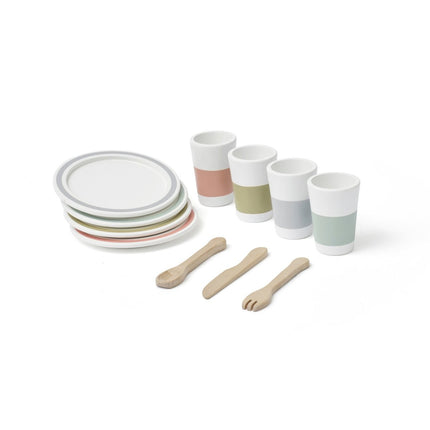 Kid's Concept Houten Speelgoed Eetset 4 Personen - Kid's Concept - Babywinkel - 7340028731092