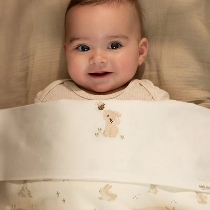 Little Dutch Wieglaken Baby Bunny Wit Geborduurd