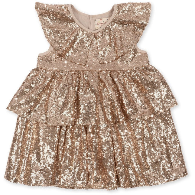 Konges Slojd Baby Jurkje Starla Sequin S Gold Blush - Konges Slojd - Babywinkel - 5715404124393