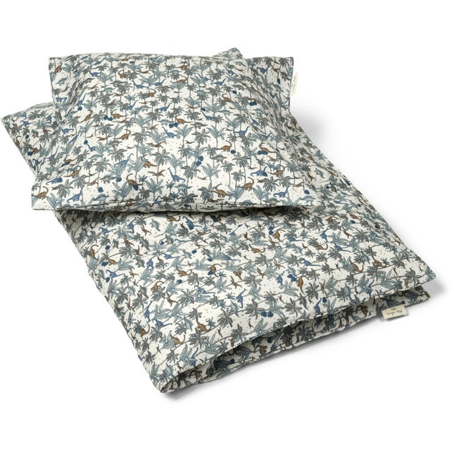 Konges Slojd Dekbedovertrek Wieg Baby Dino Blue koop je bij Babywinkel