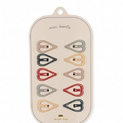 Konges Slojd Haarspeldje Baby 10 Pack Heart Flame Scarlet - Konges Slojd - Babywinkel - 5715404157544