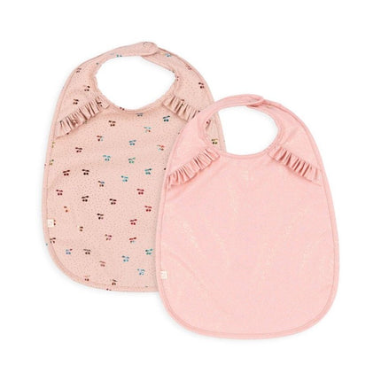 Konges Slojd Slabbetje Frill Cherry Sparkle 2St - Babywinkel - 5715681058862