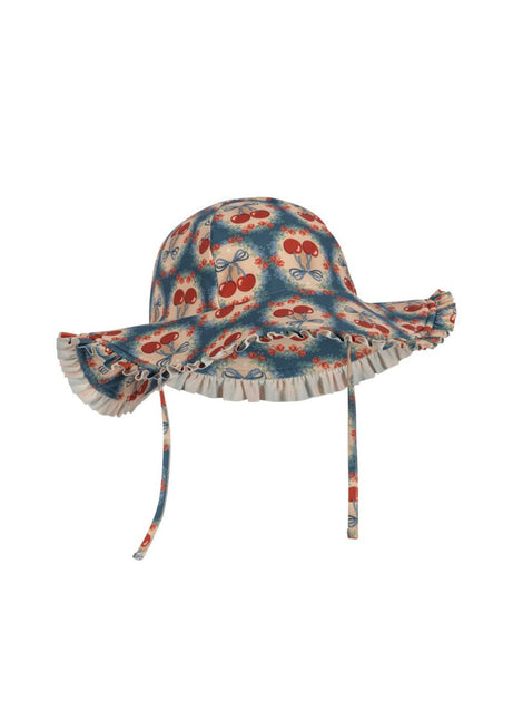 Konges Slojd Zonnehoedje Baby Maya Swim Cherry Bow Blue - Konges Slojd - Babywinkel - 5715681034699