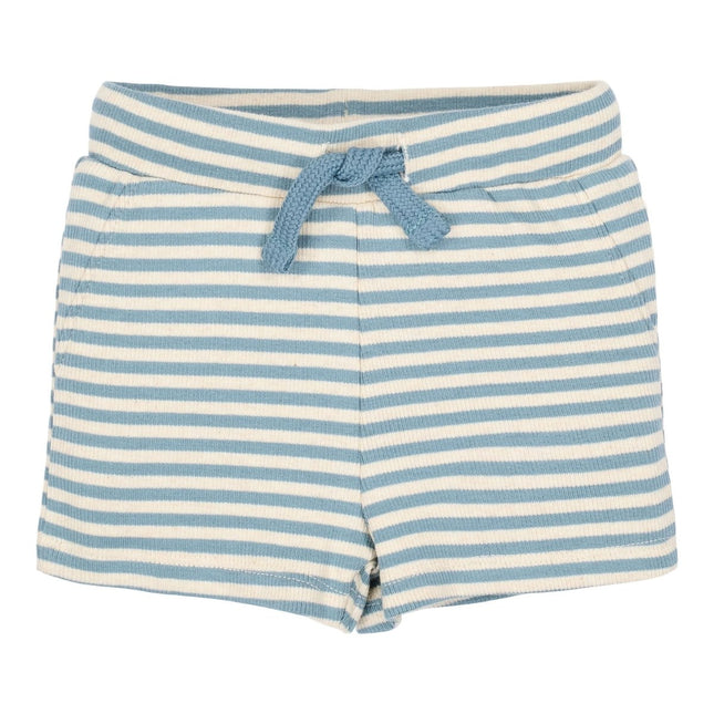 Korte broek blauw Stone Blue stripe koop je bij Babywinkel