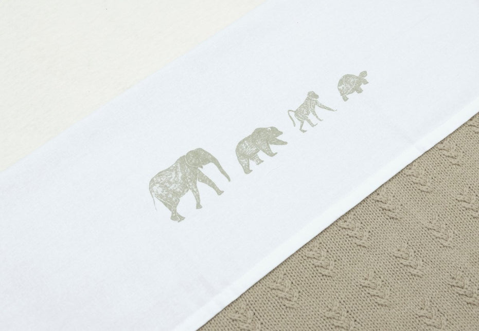 Laken Wieg 75x100cm Animals - Olive Green - Babywinkel - 8717329376700