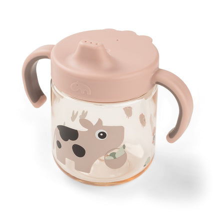 Leerbeker met tuit en handvatten Tiny farm Powder koop je bij Babywinkel