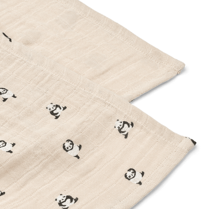 Liewood Hydrofiele Doek Lewis Mini Panda/ Sandy 2St koop je bij Babywinkel