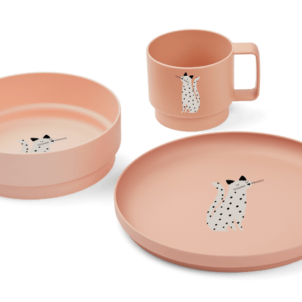 Liewood Kinderservies Set Archi Cat / Tuscany Rose - Liewood - Babywinkel - 5715493378738